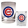 Chicago Cubs MLB Rocks Glass & Square Shot Glass Set - Primary Logo by Great American Products