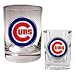 Chicago Cubs MLB Rocks Glass & Square Shot Glass Set - Primary Logo