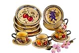 16PC DINNERWARE SET FRUITS,GRAPE TUSCANY DECOR