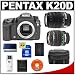 Pentax K20D Digital SLR Camera with Pentax SMC DA 18-55mm AL II Zoom Lens + Pentax SMC DA 50-200mm ED Zoom Lens + 8GB SDHC Card + Spare D-LI50 Battery + Case + Cameta Bonus Accessory Kit