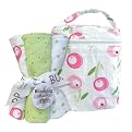 Trend Lab Tulip Bottle Bag and Burp Cloths - Set of Four