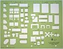 Metric 1:50 Scale Architect Design Drawing Template Stencil - Architectural Technical Drafting Supplies - Furniture Layout Symbols for House Interior Planning