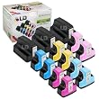 LD © HP 02 Remanufactured Bulk Set of 13 Ink Cartridges: 3 Black + 2 Cyan, Magenta, Yellow, Light Cyan, Light Magenta