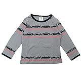 【H27年秋冬物】 chocola(ショコラ) ガーゼ天竺クルマPt長袖Tシャツ 110cm/チャコール NO.CH-1514-13007