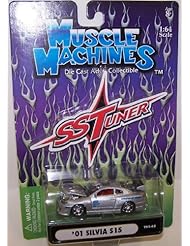 Muscle Machines 1/64 Scale Diecast Ss Tuner 2001 Silvia S15 in Color Silver No#t02-45
