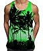 Men's Graphic Tank Top Palm Tree Beach Party Sleeveless Tee Shirt