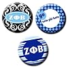 Set of 3 * ZETA PHI BETA * Pinback Buttons 1.25" Pins / Badges