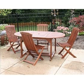 36 X 67 Table with 4 Folding Dining Chairs by The Cedar Store