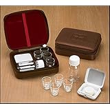 Cross Detail Faux Leather Lined Box 4 Cup Portable Minister Travel Communion Set