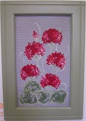 Large Painted Screen - Geraniums