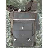 Leather Pouch Slim Sling Shoulder Kindle Bag L11 Dark Brown