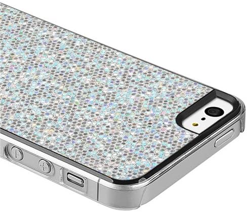 Silver Sparkling Glitter Bling Hard Case Cover for Iphone 5 5s
