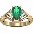 14K Yellow Gold Chatham Created Emerald and Diamond Ring