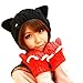 DEESEE Beanie Hat Unisex Baggy Beret Winter Warm Cat Ears Hemp Knitted Hat