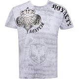 Royalty Metallic Silver Short Sleeve Crew Neck Cotton Mens Fashion T-Shirt