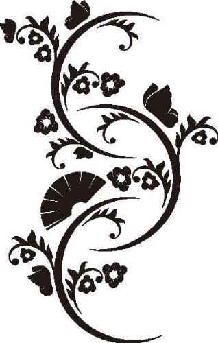 Imagen 2 de Etiqueta de la pared d422 Mariposa tribal 40x25 cm