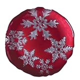 Vietri Italian Dinnerware Red Glass Snowflake Salad Plate