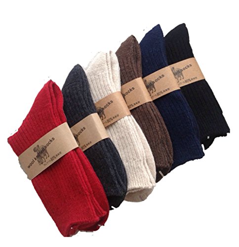 Lovely Annie Men's 3 Pairs Knitted Wool Socks One Size 9-11