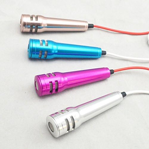 FXWOOD Mini Condenser Microphone Omnidirectional Stereo Mic with Earphone for Voice Recording, Chatting on Cellphones,Tablets,Laptops,Computers (Blue)