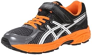 ASICS Pre Contend 3 PS Running Shoe (Little Kid), Carbon/White/Orange, 12 W US Little Kid