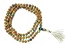 Yoga Gift Idea Rudraksha Prayer Mala Tiger Eye Stone Healing Jewelry 108+1 Beads