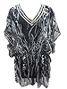 Black Chiffon Kaftan Top Short Caftan Coverup Beachwear