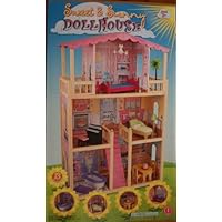 Sweet and Sunny Dollhouse with 12 Pieces of Furniture