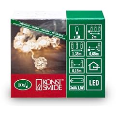 Konstsmide 1404-103 LED Dekolichterkette (Diamantenmotive, 10 warm wei�e Dioden, Batterien: 3xAA 1.5V, transparentes Kabel)