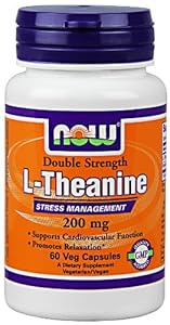 Now Foods, L-Theanine 200 Mg, Veg-Capsules, 60-Count
