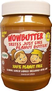 WOWBUTTER - (Safe-For-School) - Tastes Just Like Peanut Butter! - Creamy - 6 x 1.1 lbs - All NON-GMO Ingredients.
