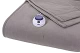 Serta Ultra Plush Low-Voltage Electric Heated Micro-Fleece Twin Blanket, Charcoal