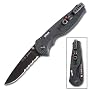 SOG Specialty Knives & Tools STGFSA-98  Flash II - 1/2 Serrated Aluminum Handle, Black TiNi