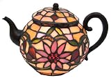 Stained Glass Teapot Accent Lamp Tiffany Style Tea Pot Kettle
