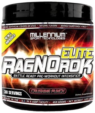Millennium Sport Technologies,  RagNOrok-ELITE Pre Workout (All-Natural Flavors & Sweeteners) 459 Grams (30 Servings)  Full Strength, Crushing Punch Flavor