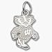 Wisconsin Badgers 1/2 Bucky Badger Charm - Sterling Silver Jewelry