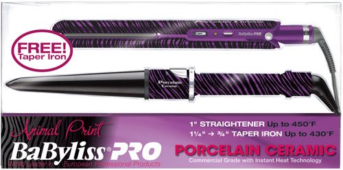BaByliss PRO - Purple - Animal Print Edition - Porcelain Ceramic Combo Pack: 1