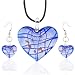 Jewelry : Blue Heart Murano Glass Earrings Set