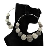 Basketball Wives POParazzi Mesh Ball Earrings IER2017 SILVER/HEMATITE 80mm