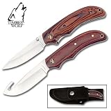 Timber Wolf 2pc Wood Handle Hunting Knife Set