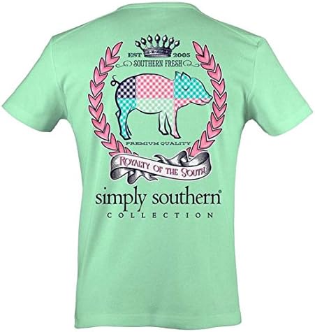 Simply Southern Tees Unisex T-Shirt - Royalty Of The South Pig - Color Mint (XX-Large)