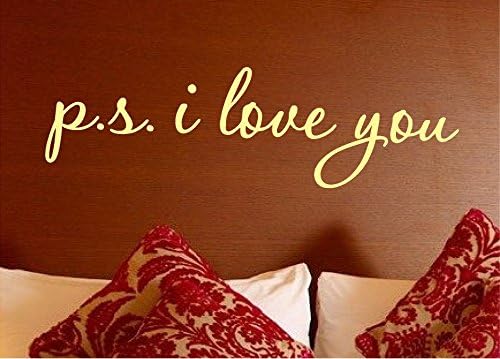 PS I Love You - (Quote) - Wall Decal, Vinyl Decor Sticker (Choose A Size &amp; Color)
