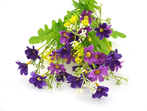 Beebel™ 2PCS Cineraria Artificial Flower Bouquet Home Office Decor (Deep Purple)