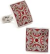 Red Enamel Tracery Cufflinks