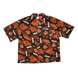 LIMITED EDITION: Mens NFL Cleveland Browns Hawaiian Short Sleeve Summer Shirt - Orange & Black