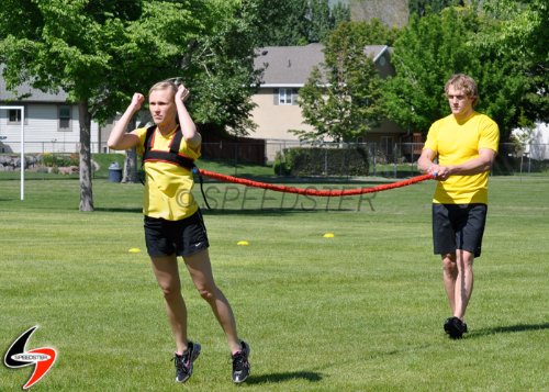 SPEEDSTER® Power Leaper Jump Trainer ** 1 MEDIUM RESISTANCE SAFETY SLEEVE CORD AND 1 PADDED SHOULDER HARNESS **