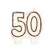 #50 Celebration Candle| White/Red | Party Supply