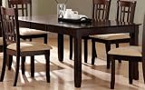 Dining Table with Extension Leaf Deep Cappuccino Finish
