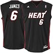 LeBron James Jersey: adidas Black Replica #6 Miami Heat Jersey