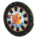 Trademark Insert-a-photo Dartboard-6 Brass Tipped Darts Included Dartboard, Black