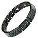 Willis Judd New Mens Black Titanium Magnetic Bracelet With Green Carbon Fiber Insets in Velvet Box with Free Link Removal Tool
